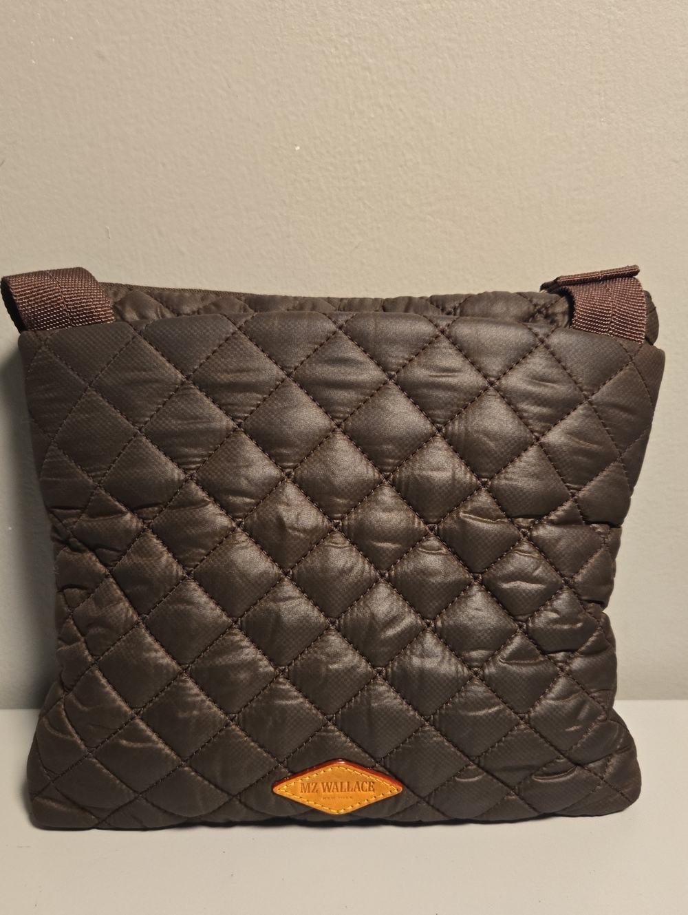 MZ Wallace Quilted Chocolate Nylon Crossbody - Picture 9 of 14